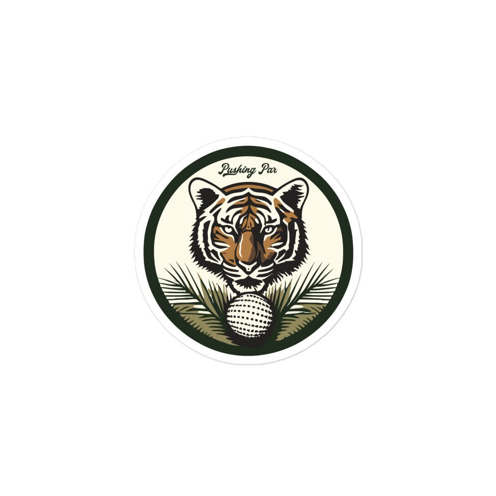 Tiger Pushing Par Sticker