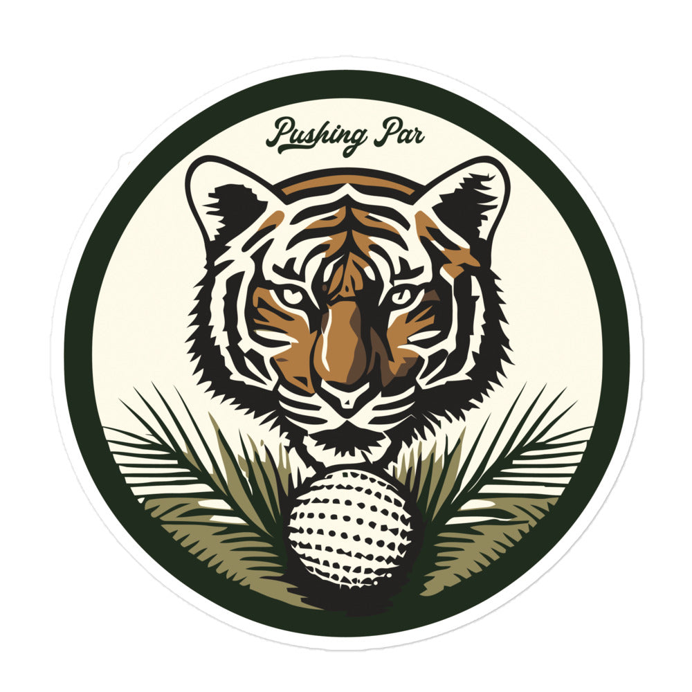 Tiger Pushing Par Sticker